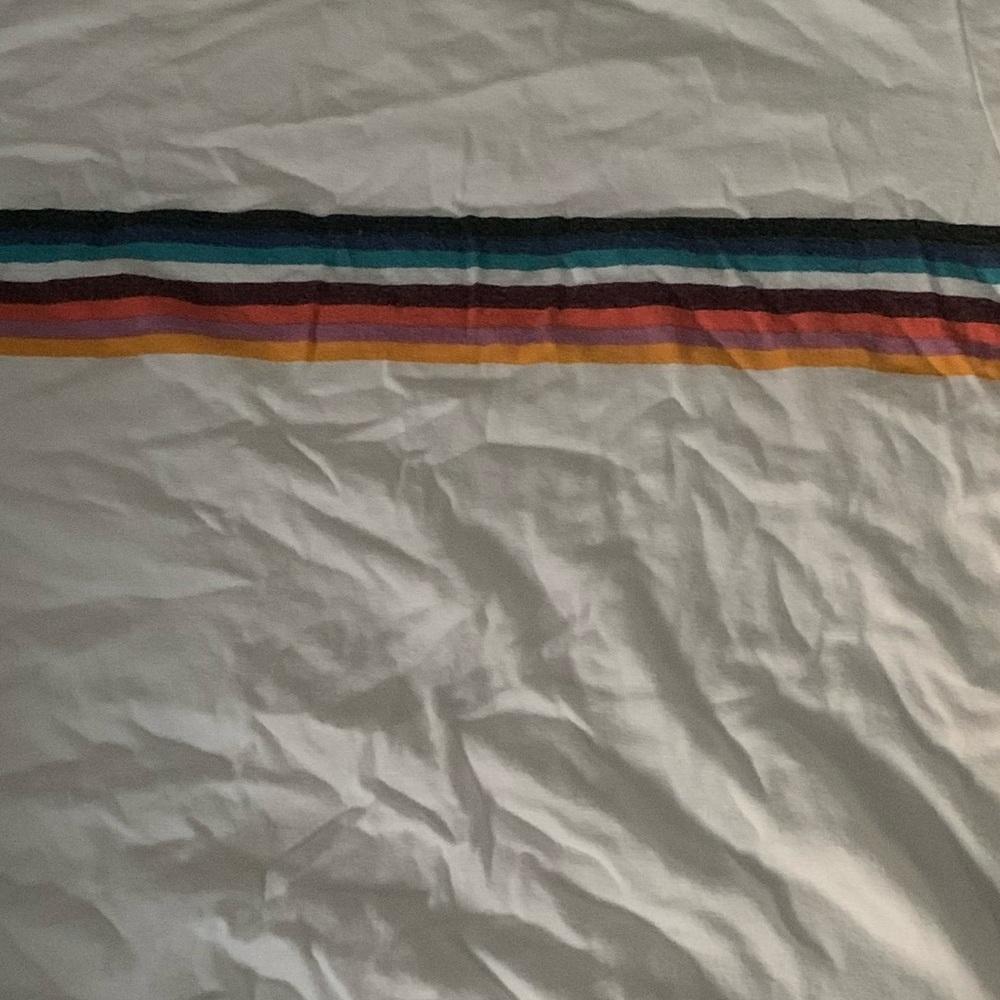 Rainbow stripped white shirt